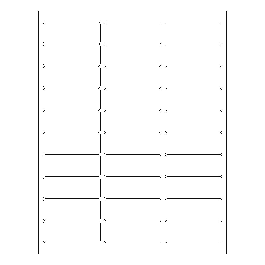 2 5/8" x 1" Laser & Inkjet Labels | R007