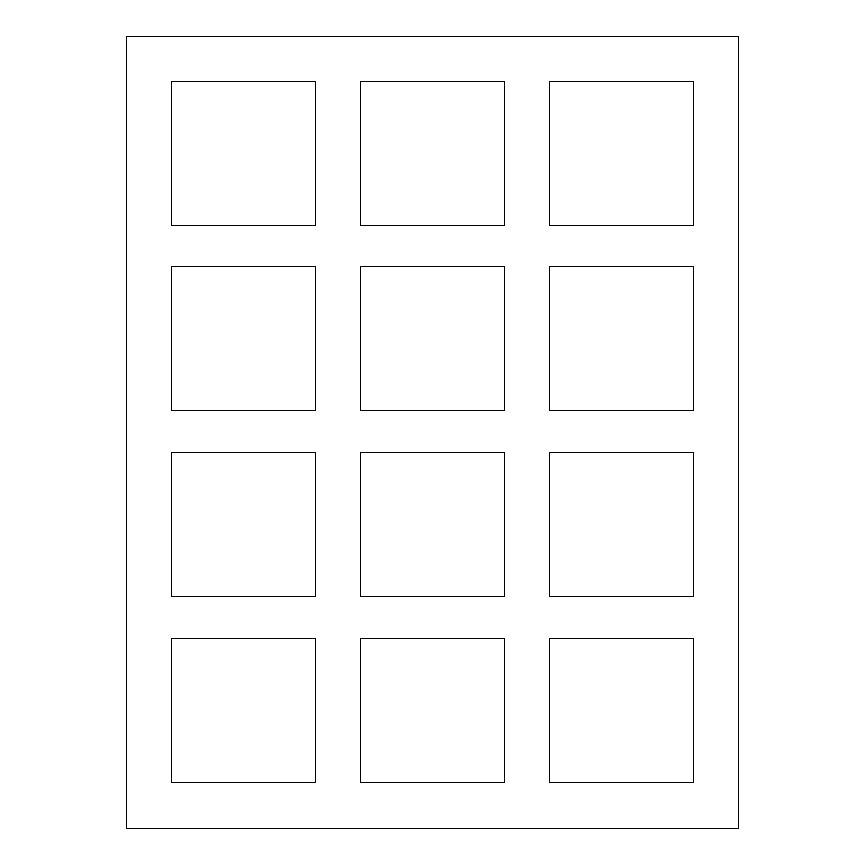 2" x 2" Square Laser & Inkjet Labels | S002A