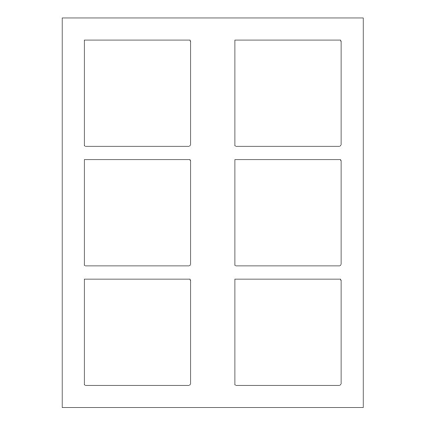 3" x 3" Square Laser & Inkjet Labels | S003A