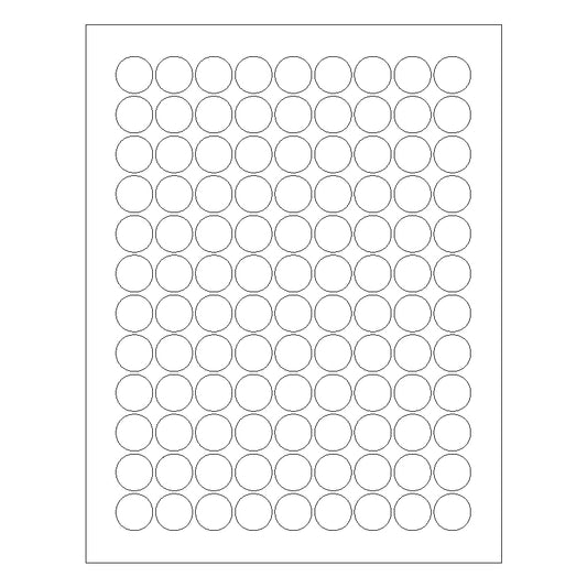 3/4" Circle Laser & Inkjet Labels | C001