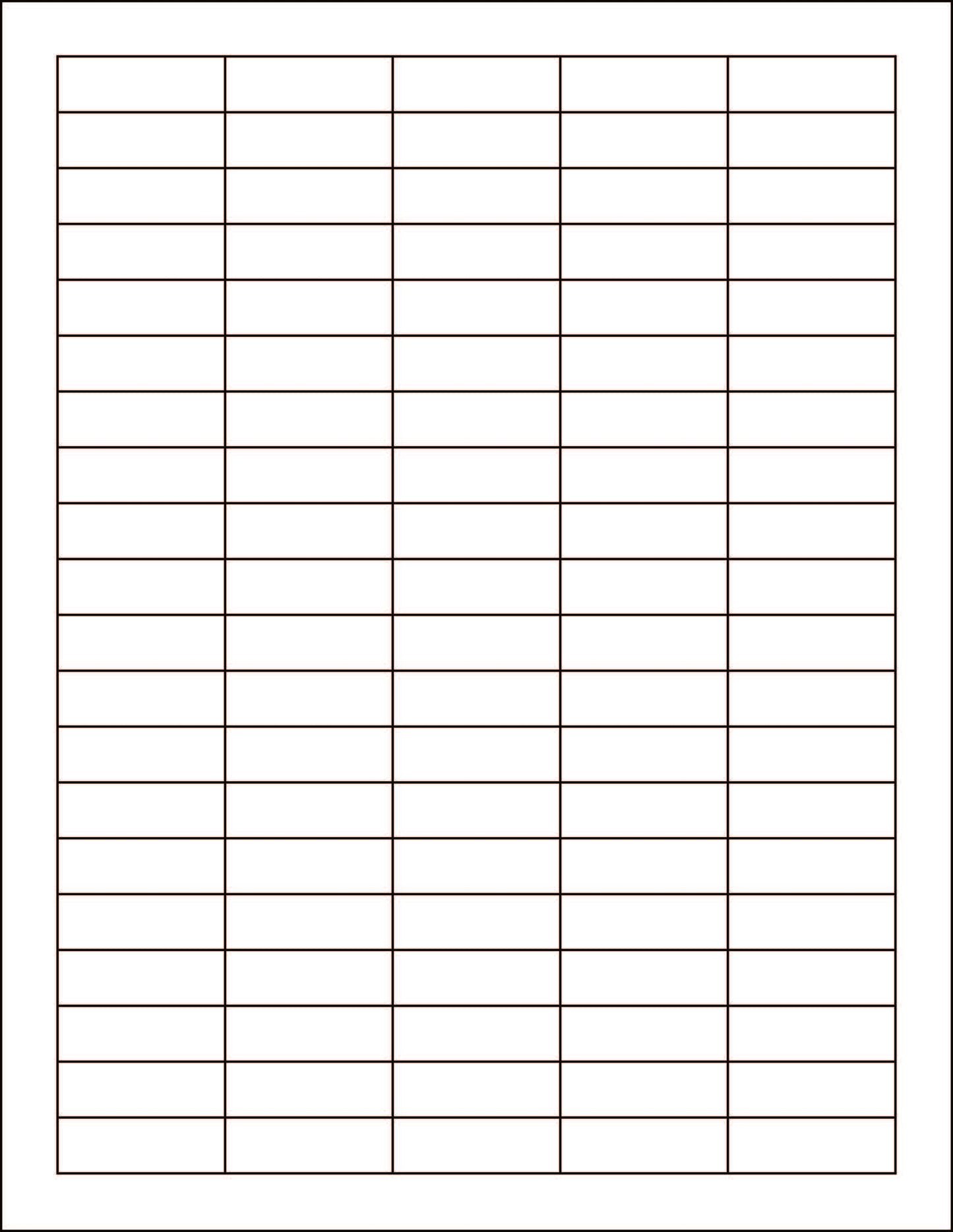 1.5" x 0.5" Laser & Inkjet Labels - R037L