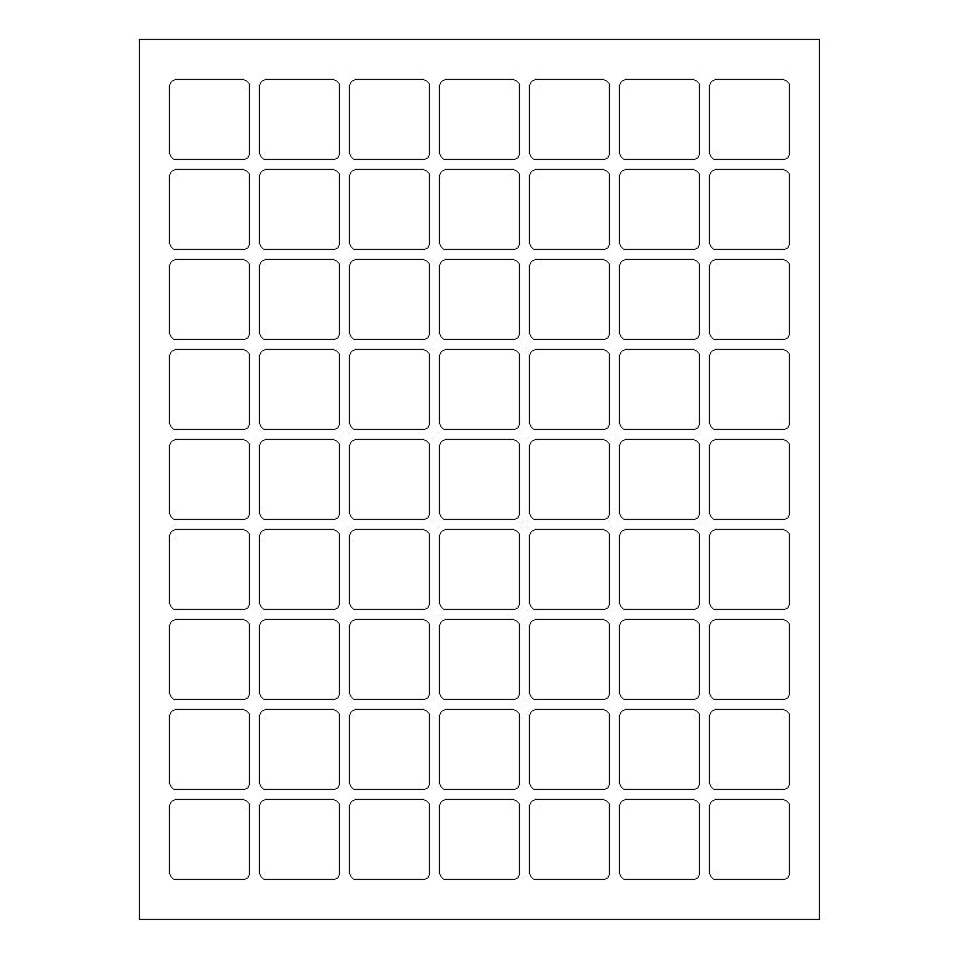 1" x 1" Square Laser & Inkjet Labels | S001