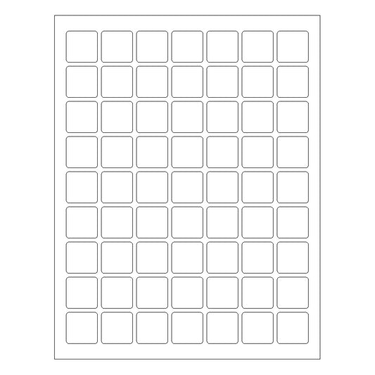 1" x 1" Square Laser & Inkjet Labels | S001