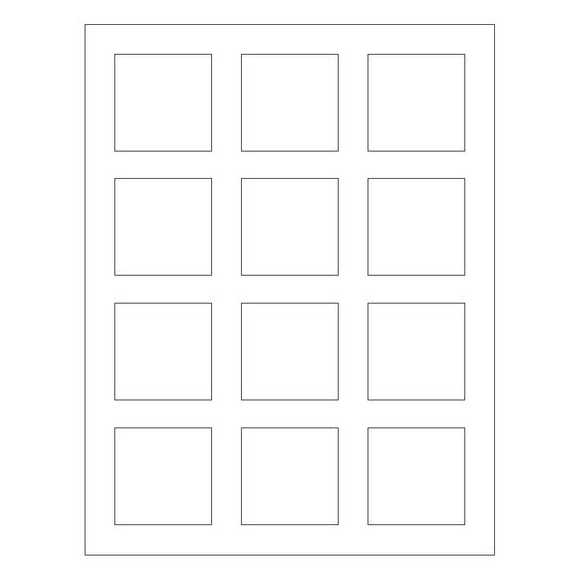 2" x 2" Square Laser & Inkjet Labels | S002A