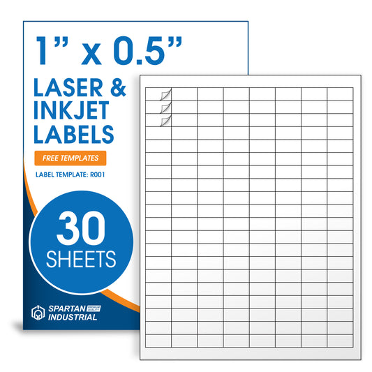 1" x 1/2" Laser & Inkjet Labels | R001