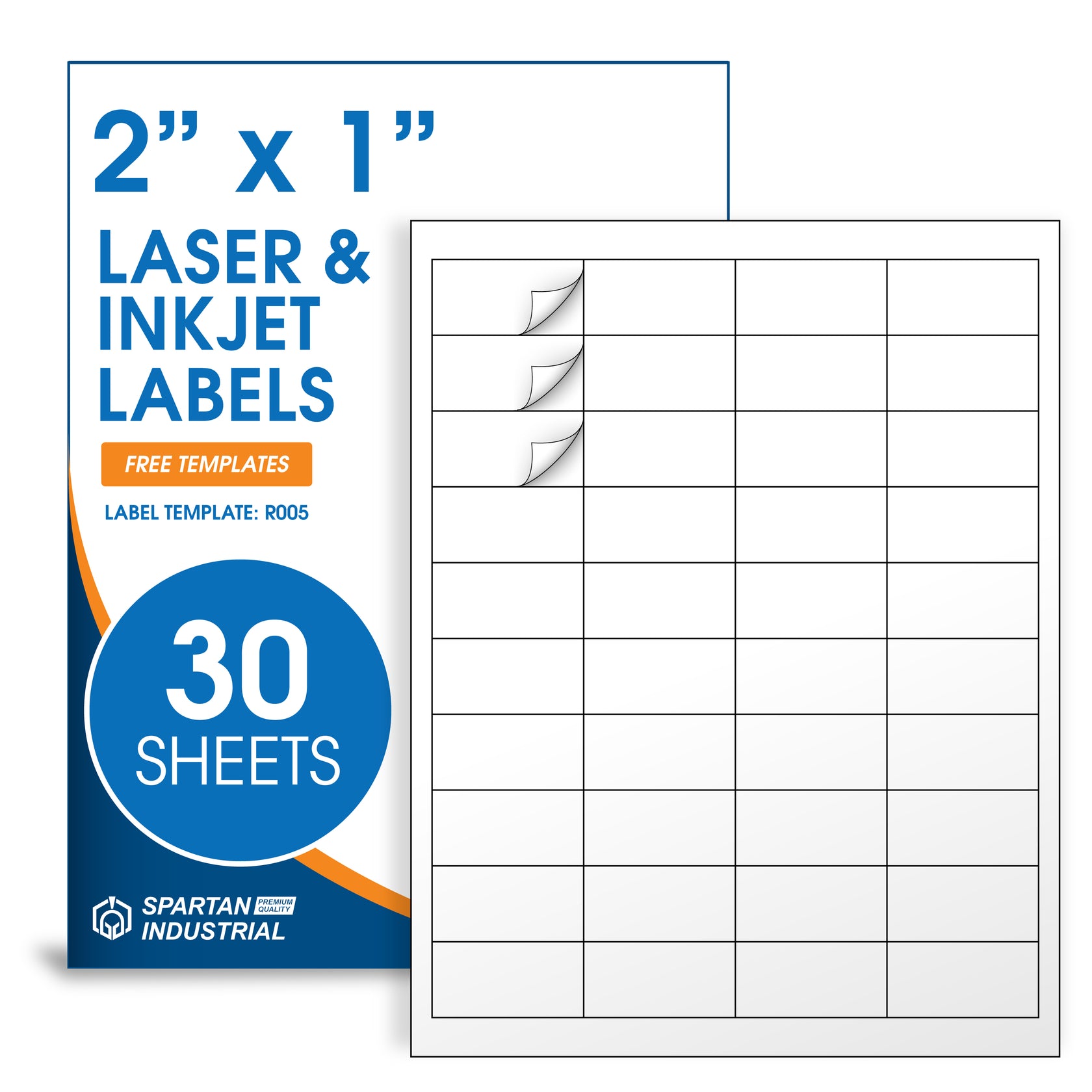 2" x 1" Laser & Inkjet Labels R005 Laser Label Templates