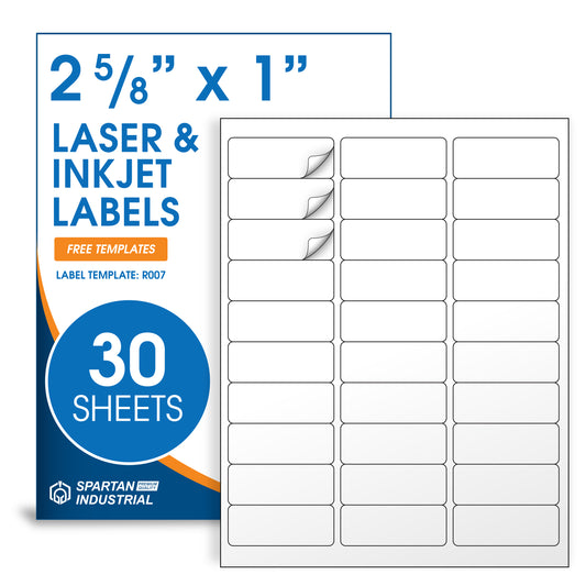 2 5/8" x 1" Laser & Inkjet Labels | R007