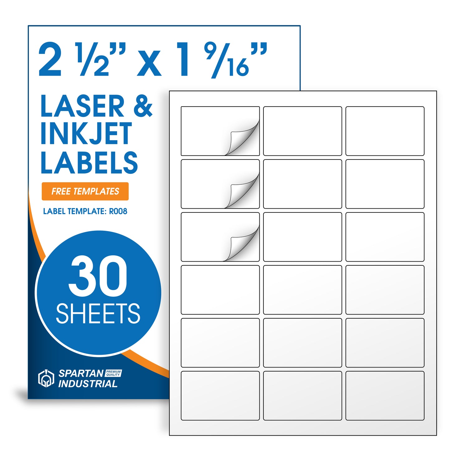 2 1/2" x 1 9/16" Laser & Inkjet Labels | R008