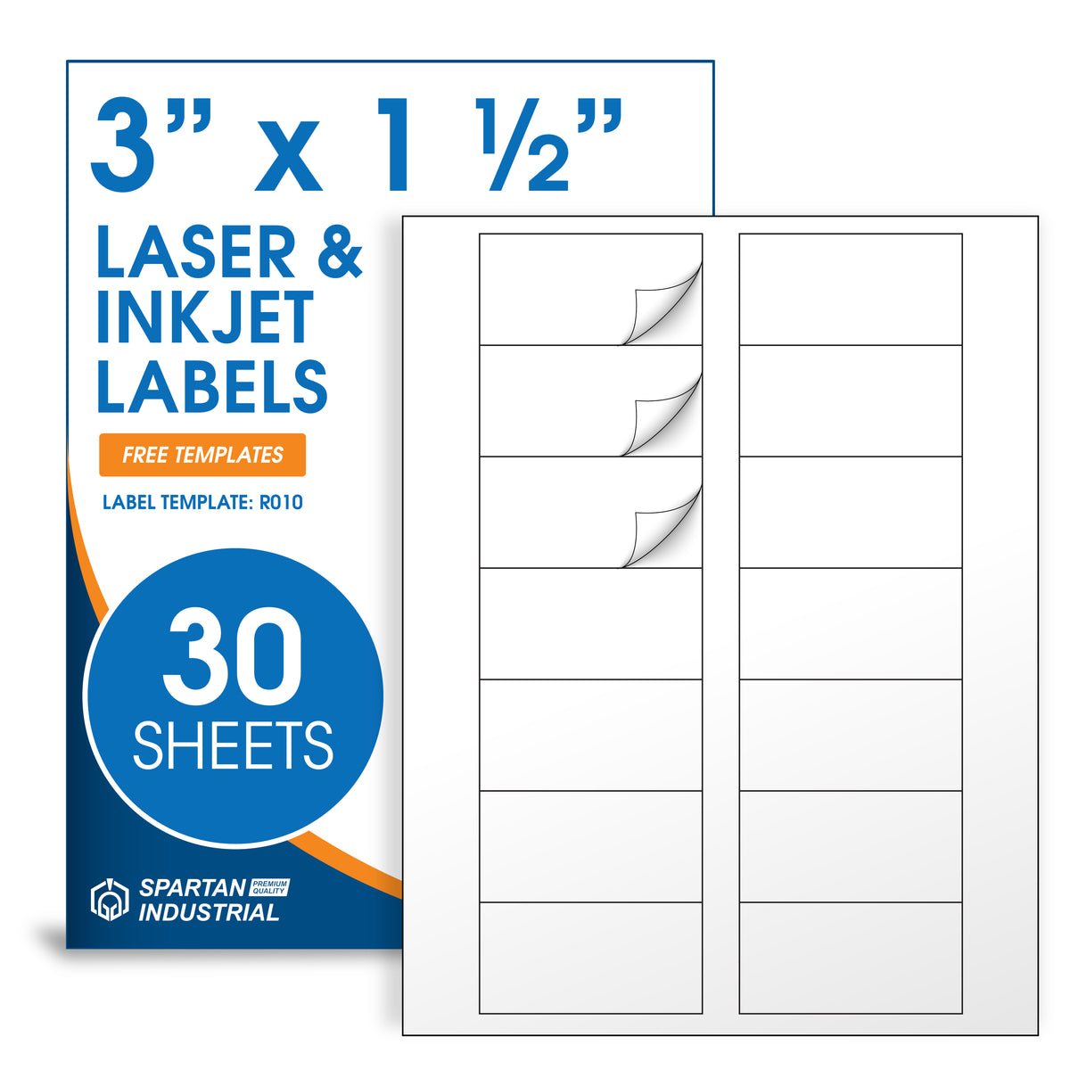 3" x 1 1/2" Laser & Inkjet Labels R010 Laser Label Templates