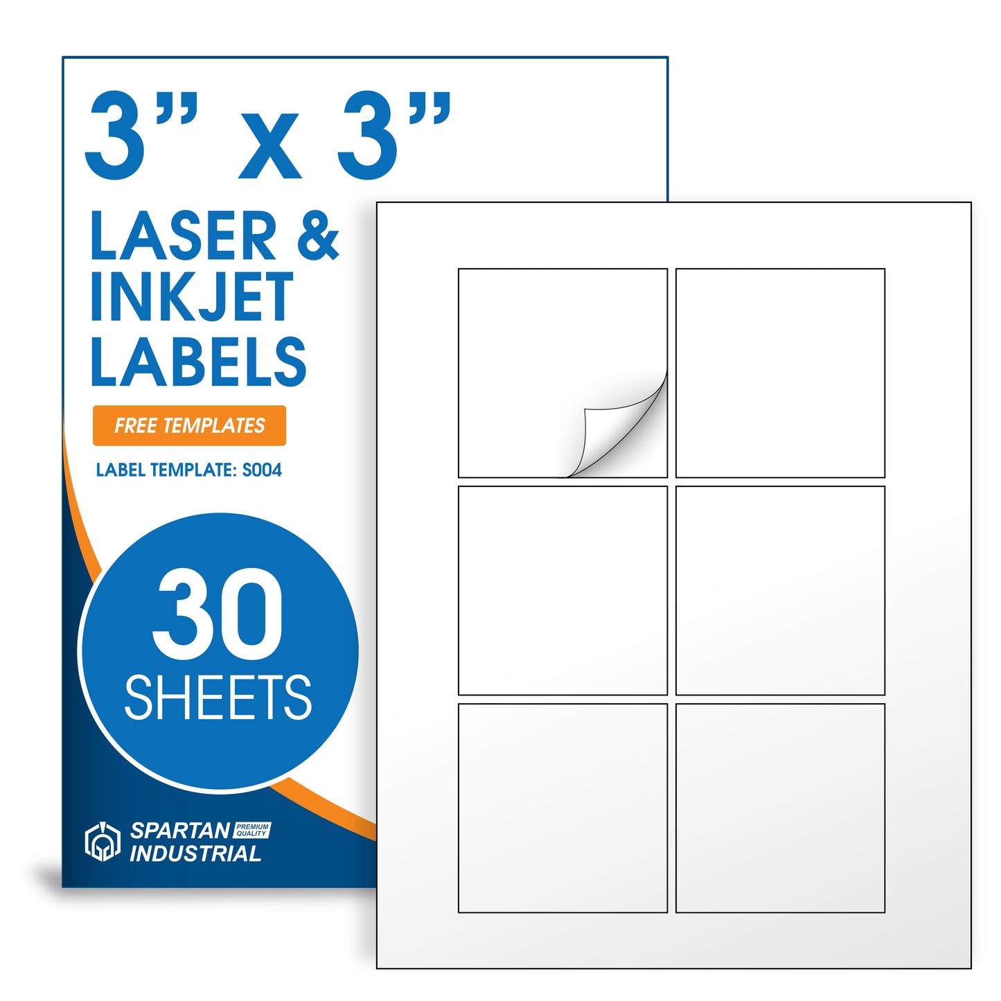 3" x 3" Square Laser & Inkjet Labels | S004