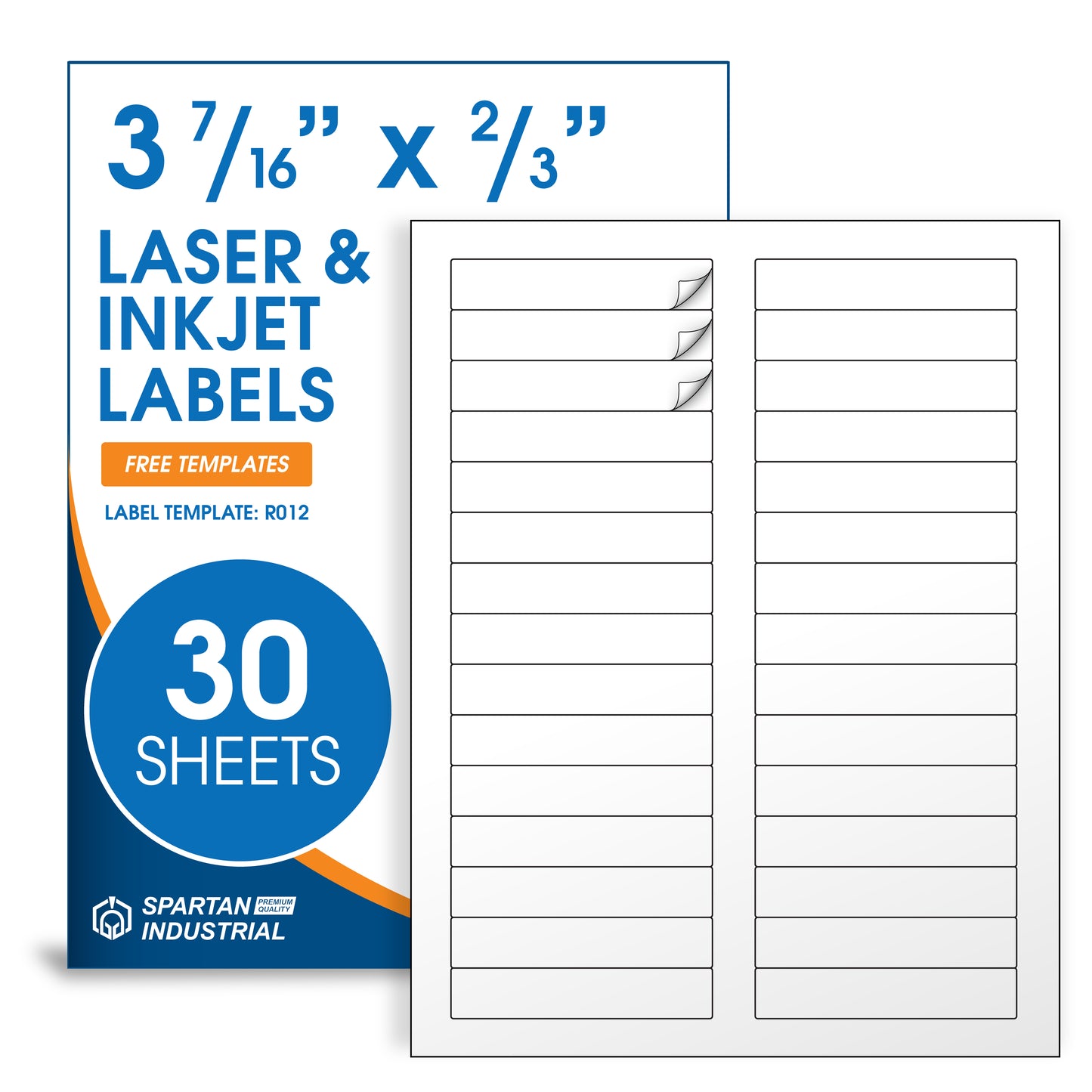 3 7/16" x 2/3" Laser & Inkjet Labels | R012