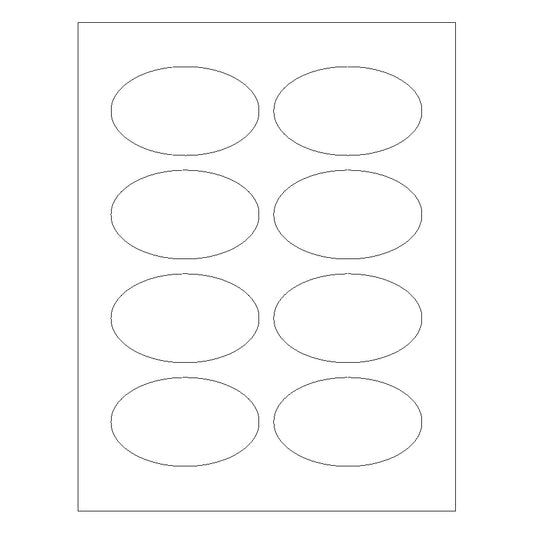 3.33" x 2" Oval Laser & Inkjet Labels | V001