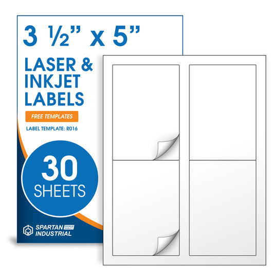 3 1/2" x 5" Laser & Inkjet  Labels | R016