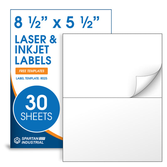 8 1/2" x 5 1/2" Laser & Inkjet Labels | R025