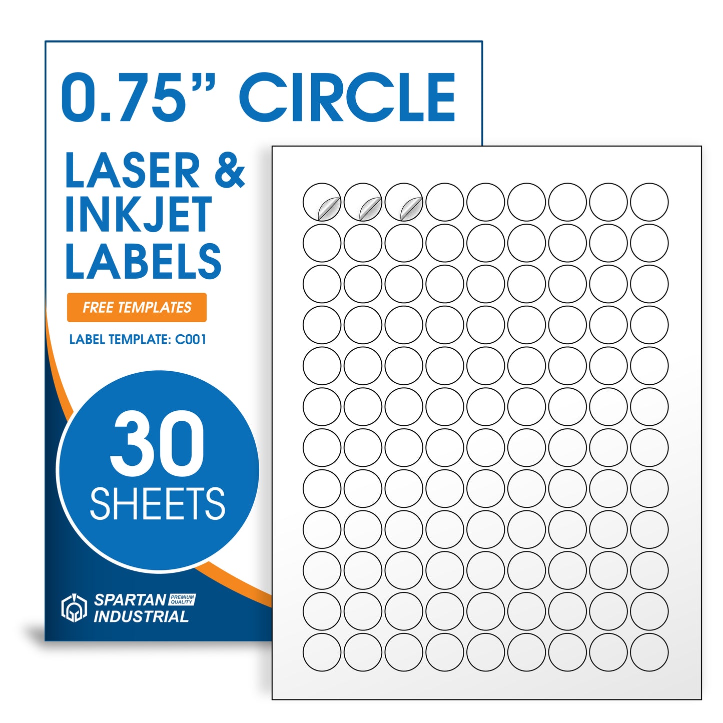 3/4" Circle Laser & Inkjet Labels | C001