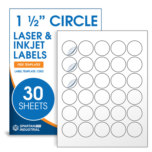 1 1/2" Circle Laser & Inkjet Labels | C003