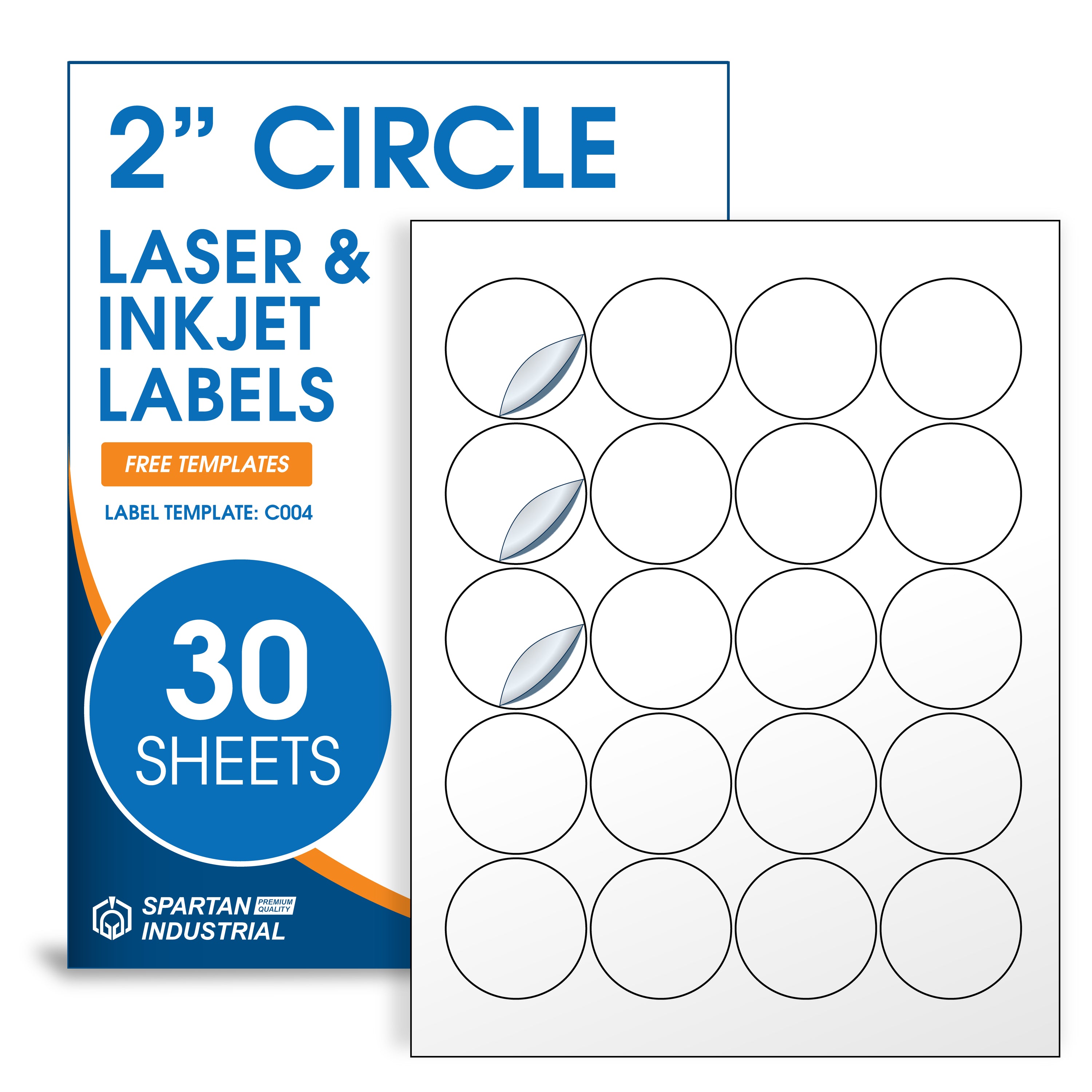 2" Circle Laser & Inkjet Labels C004 Laser Label Templates