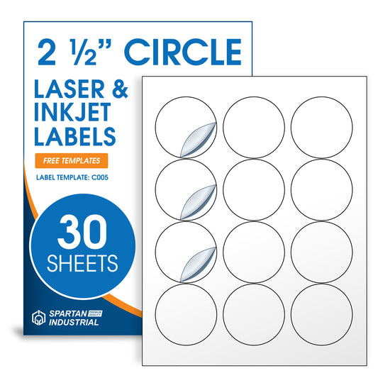 2 1/2" Circle Laser & Inkjet Labels | C005