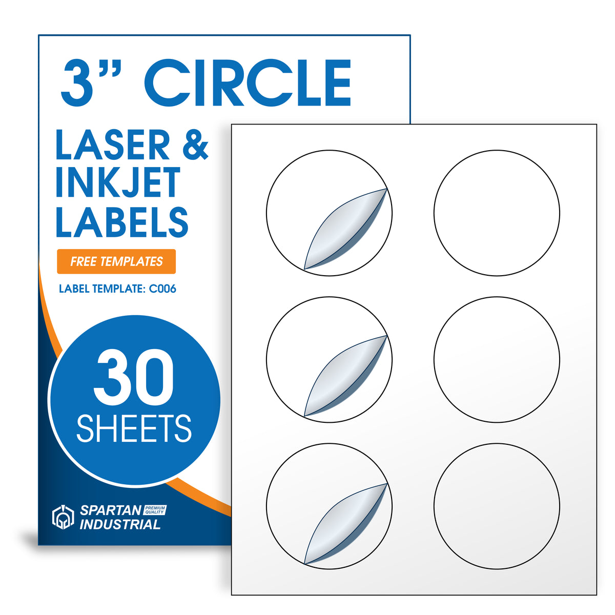 3" Circle Laser & Inkjet Labels C006 Laser Label Templates